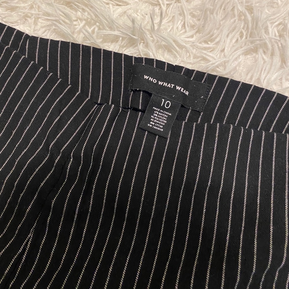 Black Pinstripe tapered pants